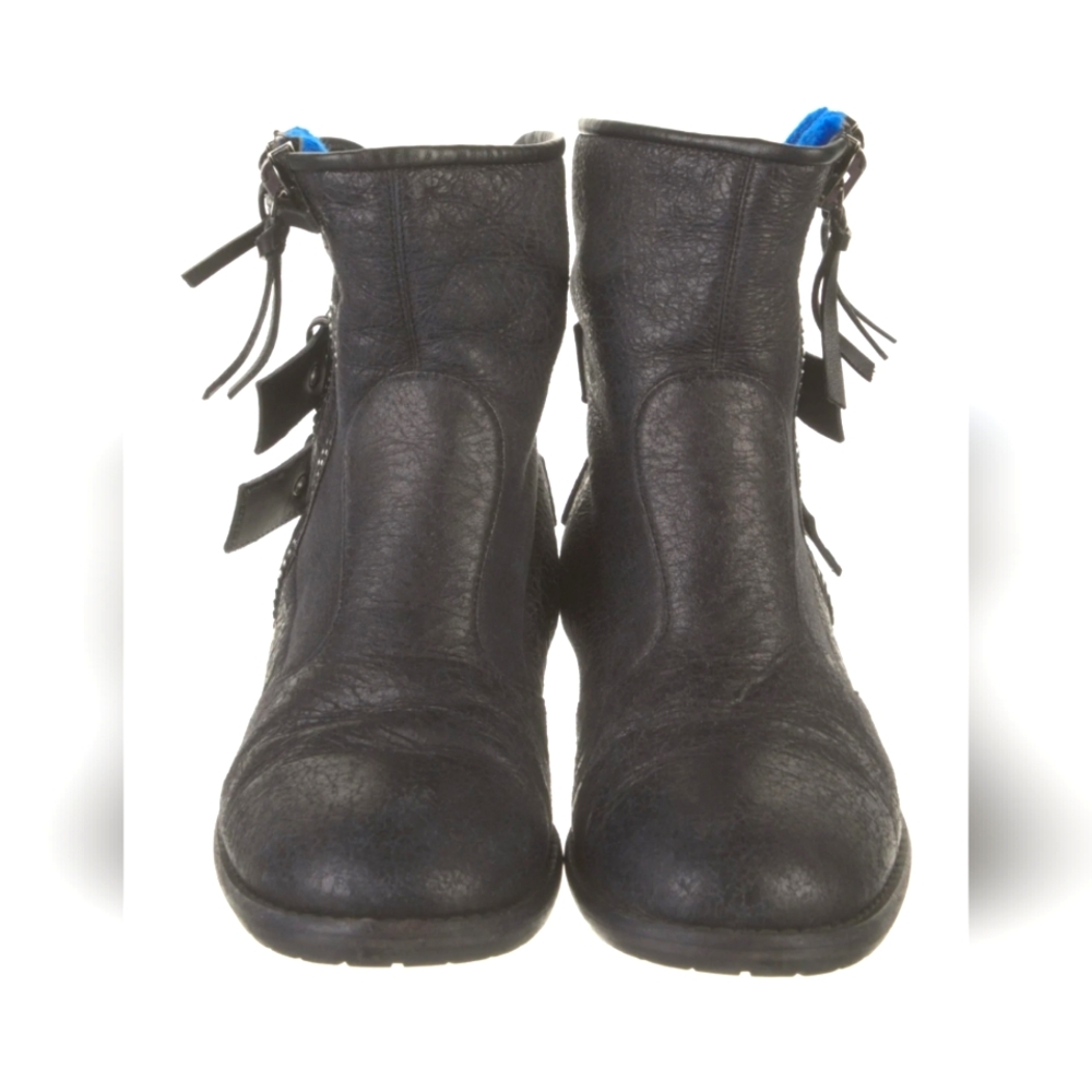 Giuseppe Zanotti Leather & Shearling Moto Boots size 10